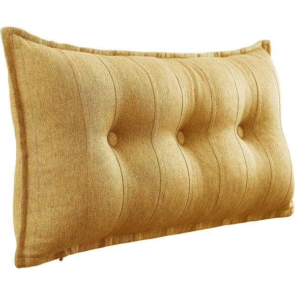 Back Body Pillow Linen Yellow