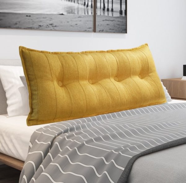 Back Body Pillow Linen Yellow - Image 4