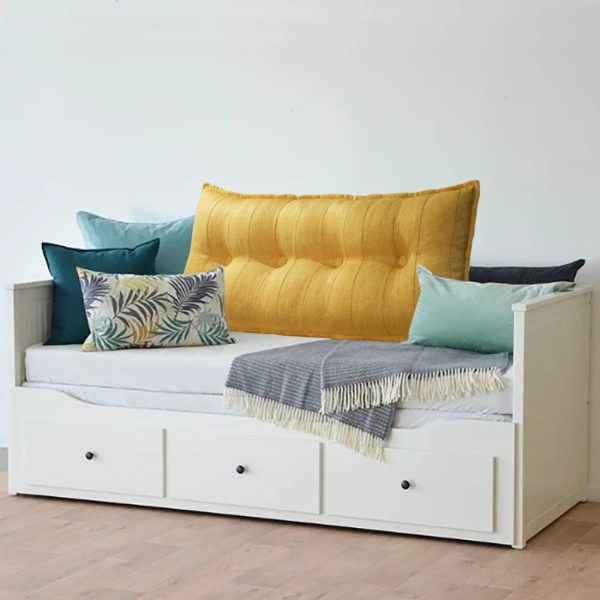 Back Body Pillow Linen Yellow - Image 5