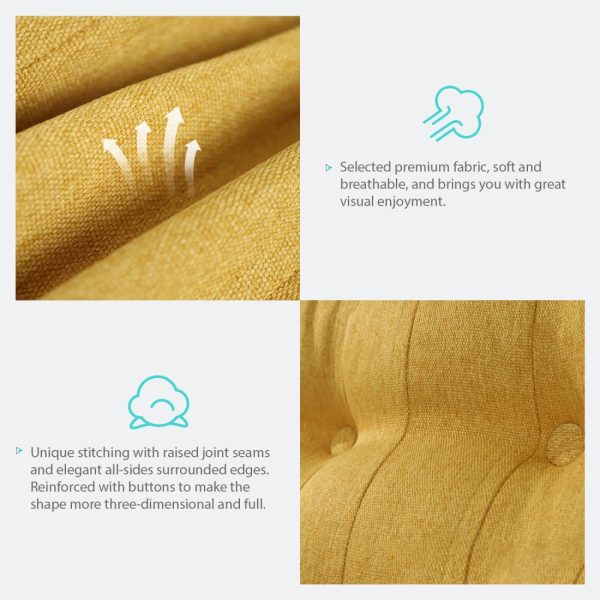 Back Body Pillow Linen Yellow - Image 9