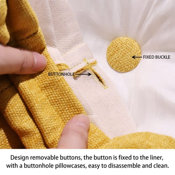 Back Body Pillow Linen Yellow - Image 10