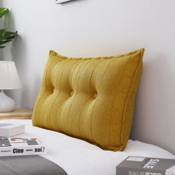 Back Body Pillow Linen Yellow - Image 11
