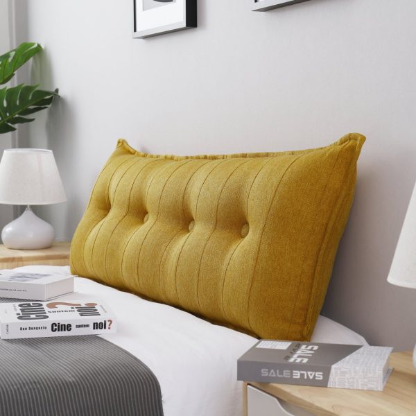 Back Body Pillow Linen Yellow - Image 12