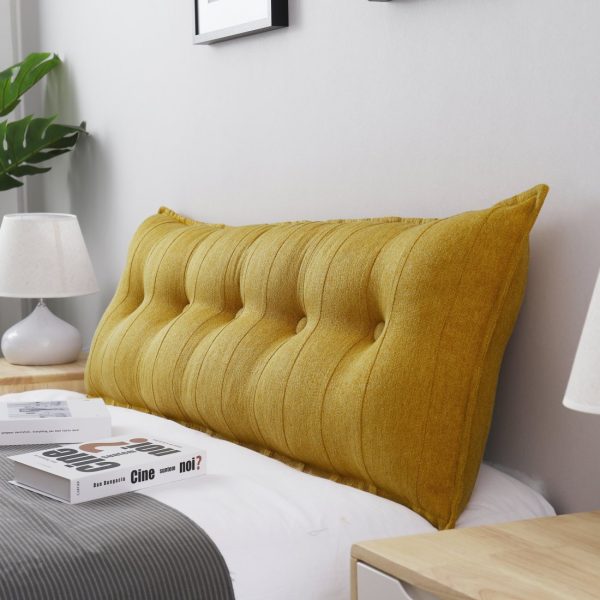 Back Body Pillow Linen Yellow - Image 13