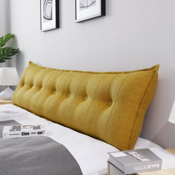 Back Body Pillow Linen Yellow - Image 15