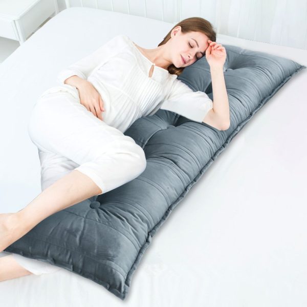 Body Pillow For Back Pain Relief Velvet Grey - Image 6