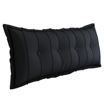 Headboard Bolster Flat Full Body Pillow Black