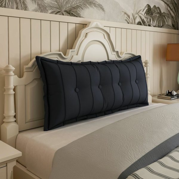 Headboard Bolster Flat Full Body Pillow Black - Image 2