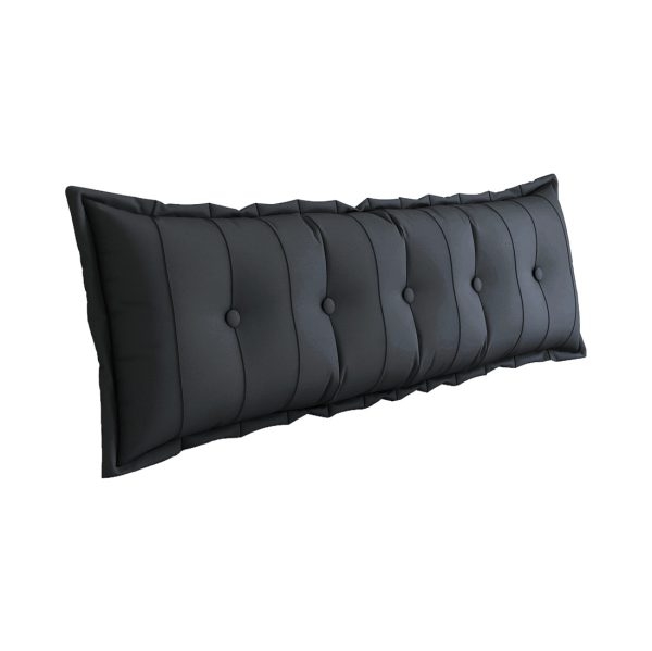 Headboard Bolster Flat Full Body Pillow Black - Image 16