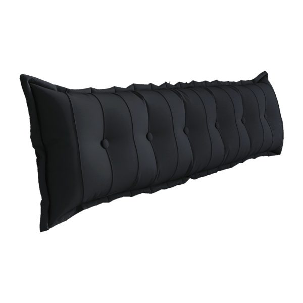 Headboard Bolster Flat Full Body Pillow Black - Image 17