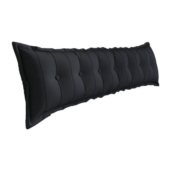 Headboard Bolster Flat Full Body Pillow Black - Image 18
