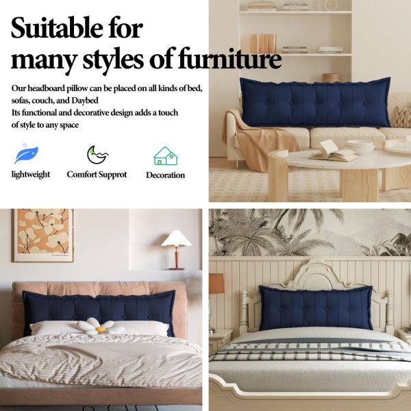Large Headboard Pillow Flat Body Pillow Blue - Image 4