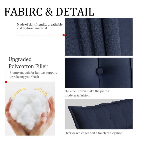Large Headboard Pillow Flat Body Pillow Blue - Image 11