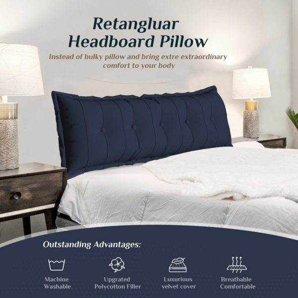 Large Headboard Pillow Flat Body Pillow Blue - Image 13