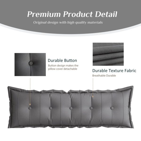 Flat Bed Bolster Body Support Pillow Gray - Image 10