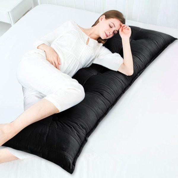 Oversized Flat Body Pillow Velvet Black - Image 7