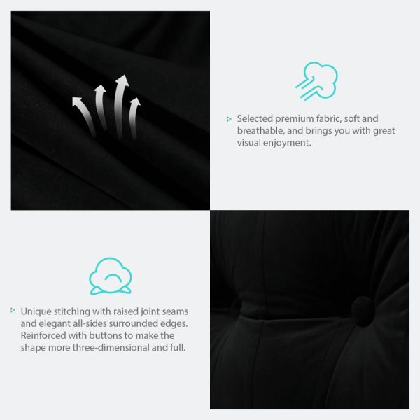 Oversized Flat Body Pillow Velvet Black - Image 8