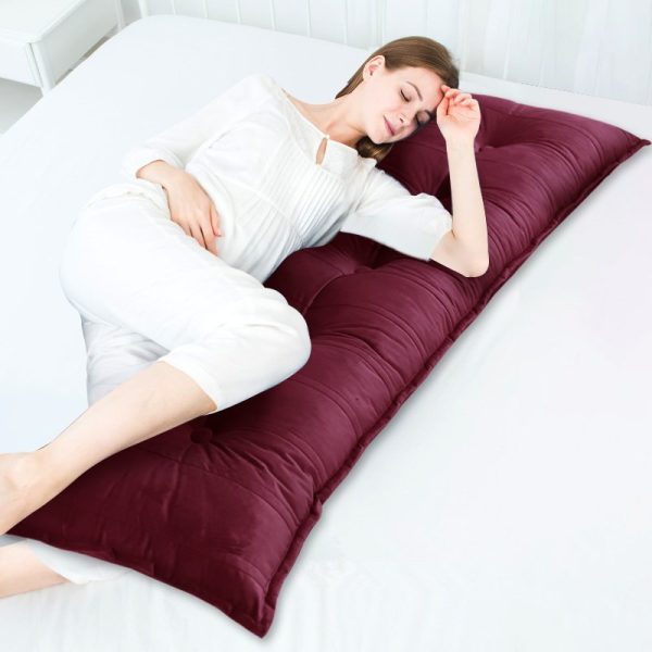 Reading Body Pillow Velvet Burgundy - Image 8