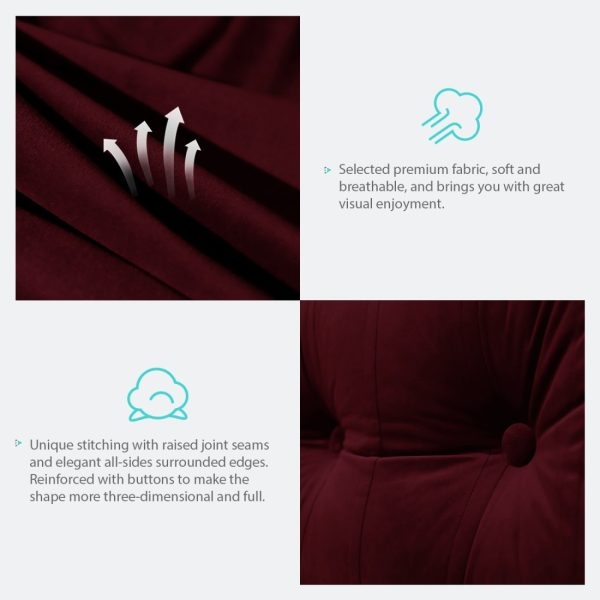 Reading Body Pillow Velvet Burgundy - Image 14