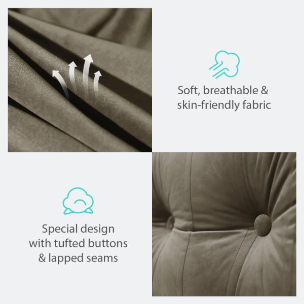 Supportive Body Pillow Velvet Taupe - Image 7